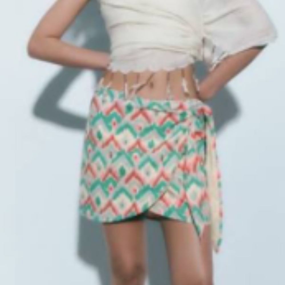 Zara wrap mini skirt